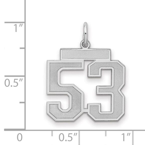 Sterling Silver, Jersey Collection, Medium Number 53 Pendant - Picture 2 of 3